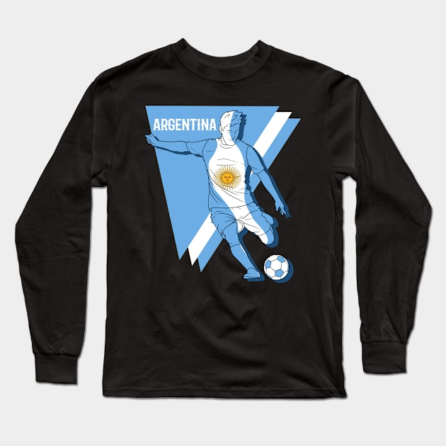 Argentina Futbol Fan Soccer Argentinian Proud Argentine Long Sleeve T-Shirt by Noseking